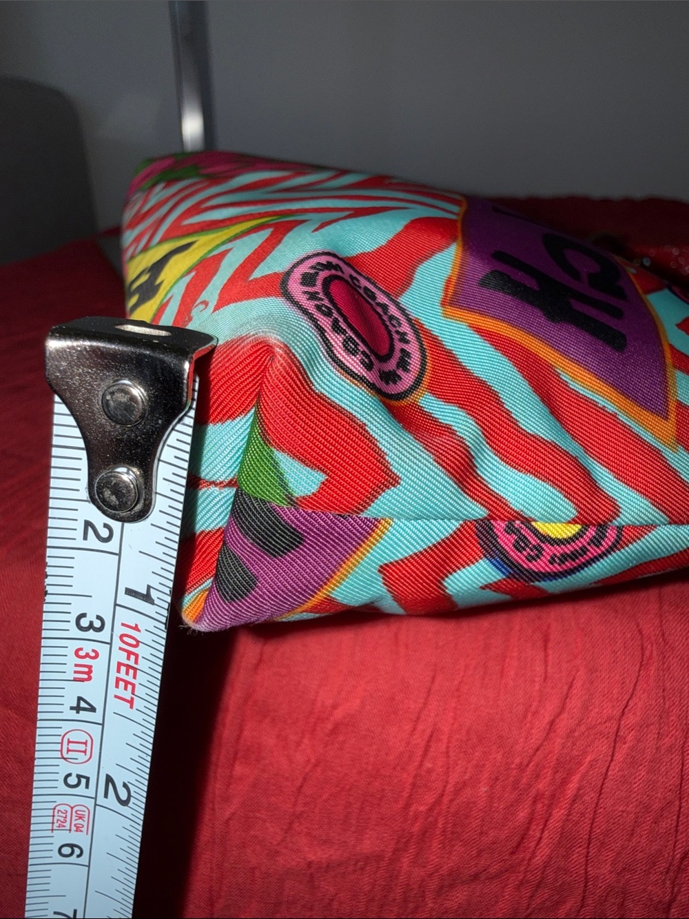 Coach poppy Red and Pink Graphic Shoulder Bag with Silver Plate - Picture 16 of 16